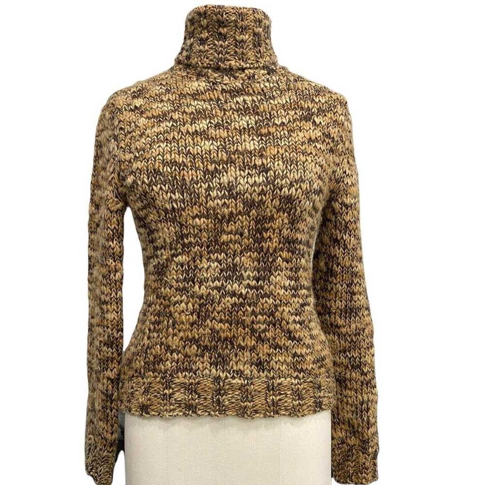 Dolce & Gabbana Marled Knit Wool Turtleneck Jumper Pullover Chunky Sweater